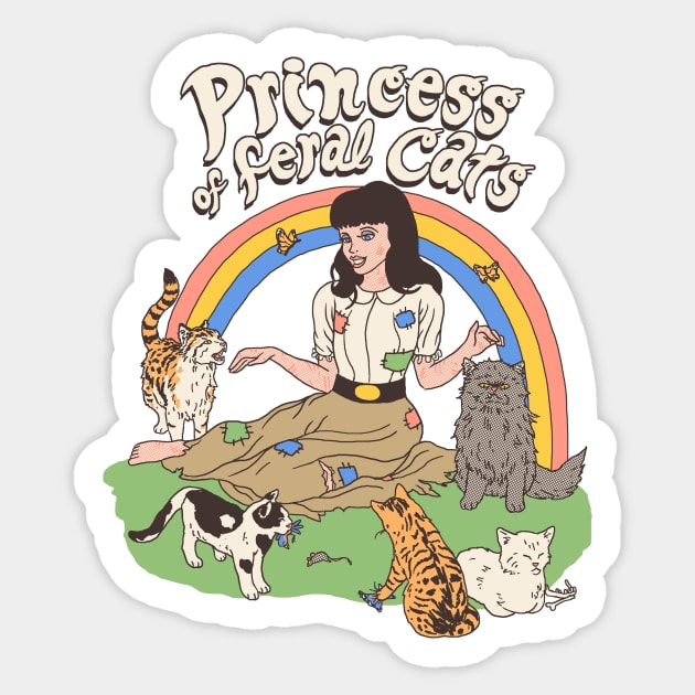 Princess Of Feral Cats Sticker by Hillary White Rabbit